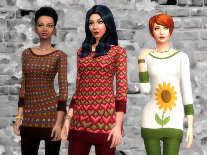 Sims 4 Autumn Sweaters & Leggings at Strenee Sims