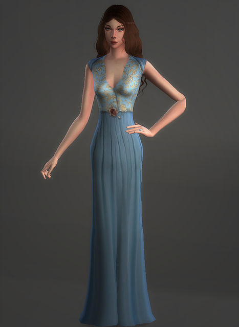 Sims 4 Rose Brocade Dress Margaery Tyrell at Magnolian Farewell
