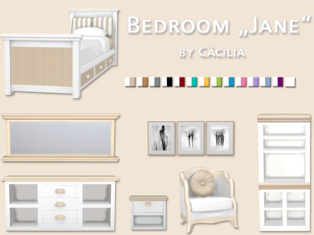 Sims 4 Jane bedroom by Cäcilia at Akisima