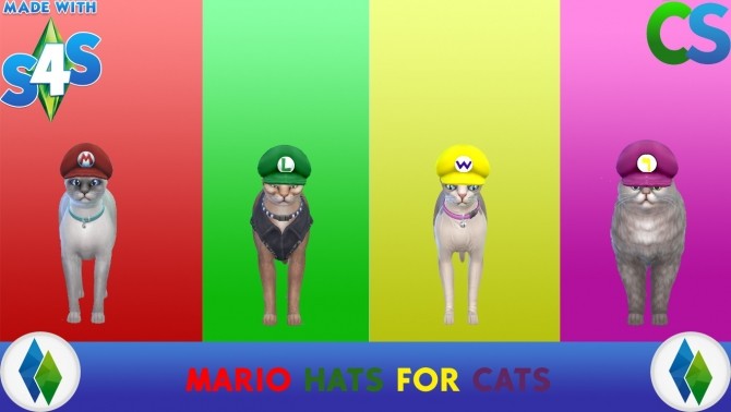 Sims 4 Mario Hats For Cats by cepzid at SimsWorkshop