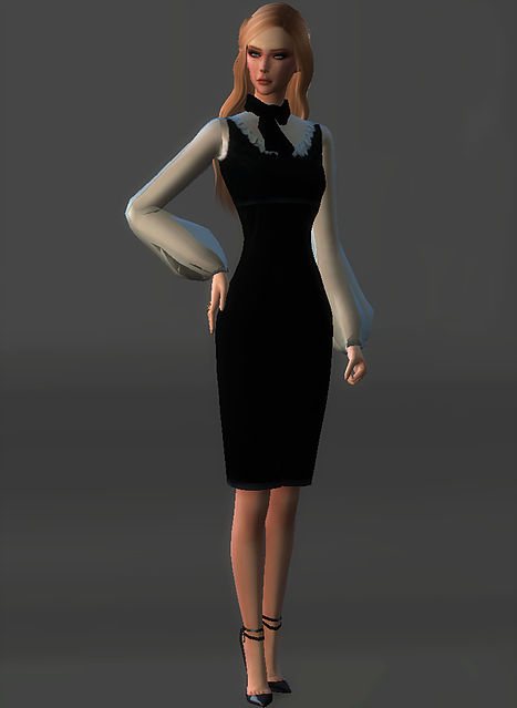 Sims 4 Velvet Victoriana Dress at Magnolian Farewell