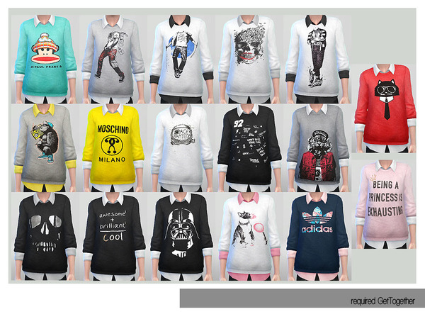 Sims 4 Fashion Set Sweater Shirt by ShojoAngel at TSR