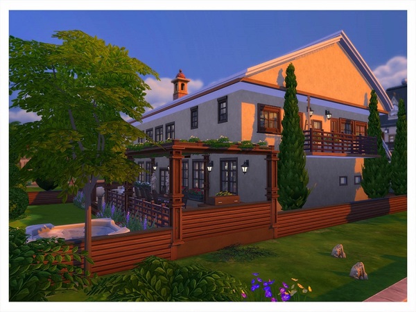 Sims 4 With Some Rustic 2 storey building by RightHearted at TSR