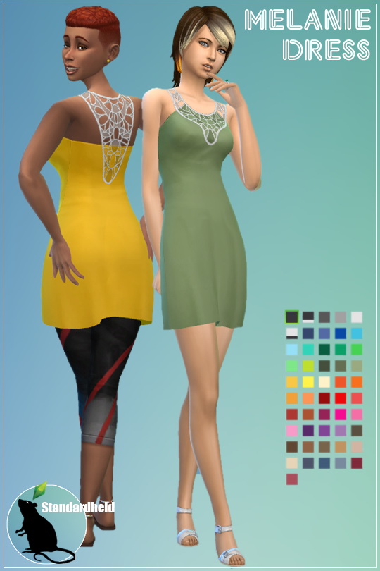 Sims 4 Recolor of Simplesimmers Melanie dress by Standardheld at SimsWorkshop
