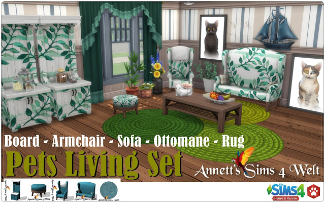 Sims 4 Pets Living Set Recolors at Annett’s Sims 4 Welt