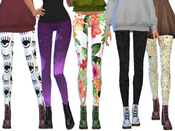 Sims 4 Tumblr Themed Leggings Pack Nine by Wicked Kittie at TSR