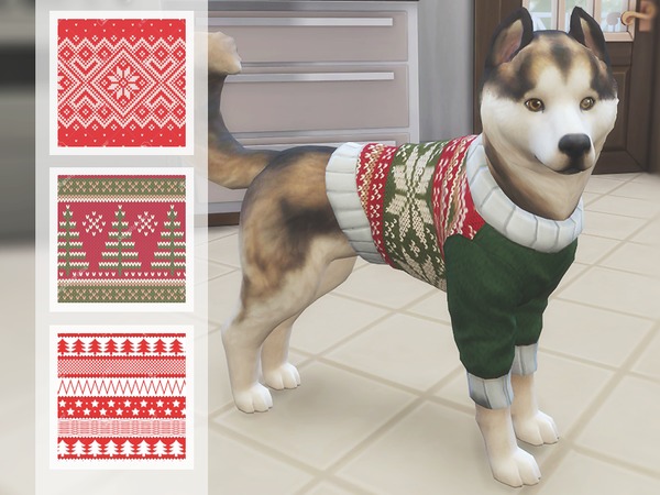 Sims 4 Christmas Jumpers for Dogs by Odey92 at TSR