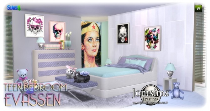 Sims 4 Evassen bedroom at Jomsims Creations