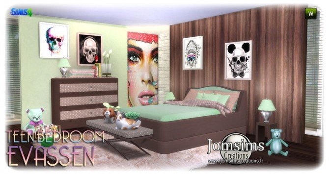 Sims 4 Evassen bedroom at Jomsims Creations