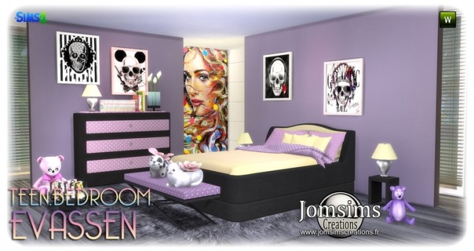 Sims 4 Evassen bedroom at Jomsims Creations