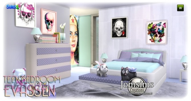 Sims 4 Evassen bedroom at Jomsims Creations