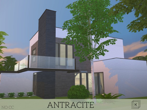 Sims 4 Antracite house by Kuri96 at TSR