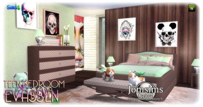 Sims 4 Evassen bedroom at Jomsims Creations