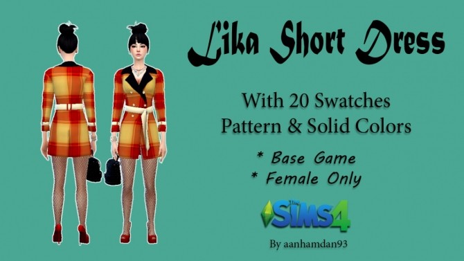 Sims 4 Lika Short Dress at Aan Hamdan Simmer93