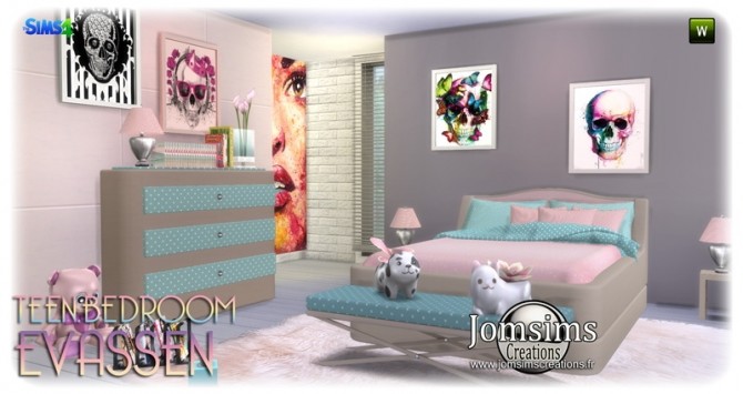 Sims 4 Evassen bedroom at Jomsims Creations