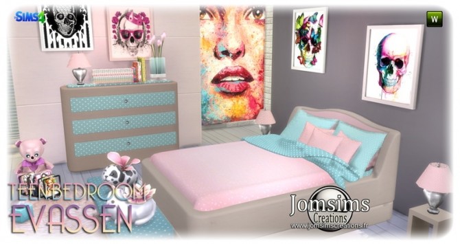 Sims 4 Evassen bedroom at Jomsims Creations