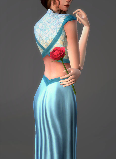 Sims 4 Exposed Rose Gown Margaery Tyrell at Magnolian Farewell
