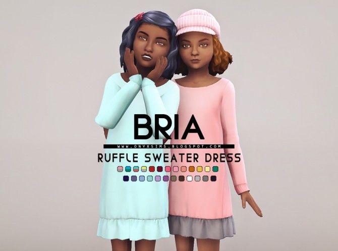 Sims 4 Bria Ruffled Sweater Dress at Onyx Sims