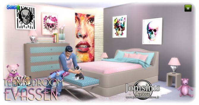 Sims 4 Evassen bedroom at Jomsims Creations