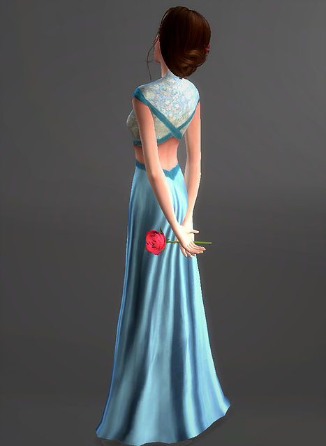 Sims 4 Exposed Rose Gown Margaery Tyrell at Magnolian Farewell