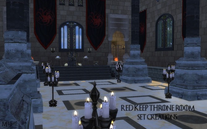 Sims 4 Red Keep Throne Room Set Creations at Magnolian Farewell
