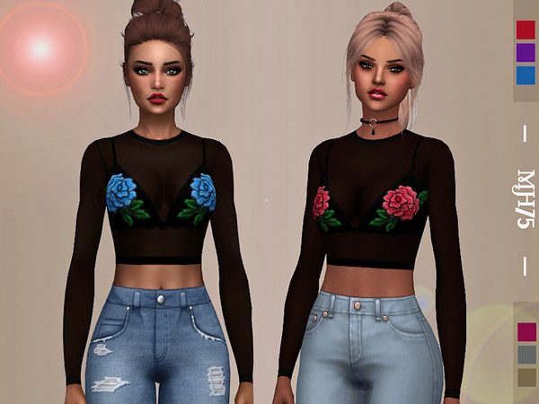 Sims 4 Hayley Rose Tops by Margeh 75 at TSR