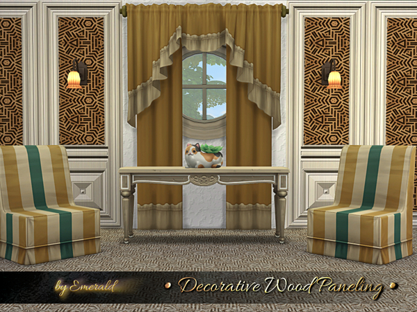 Sims 4 Decorative Wood Paneling by emerald at TSR