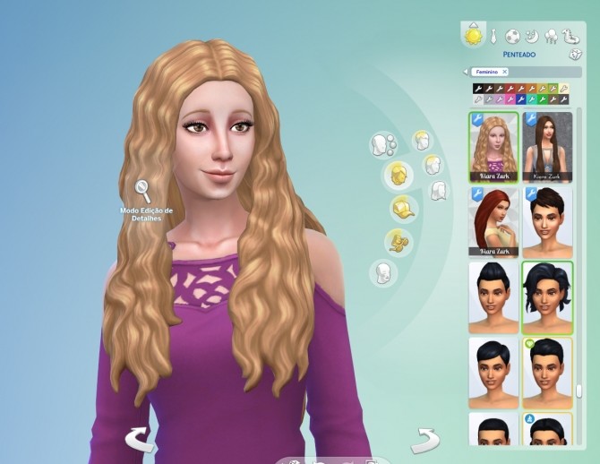Sims 4 Wavy Middle Part Hair at My Stuff