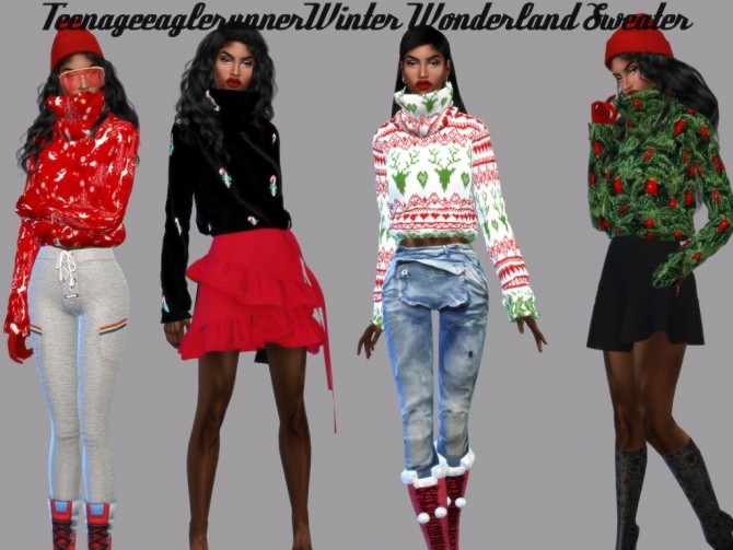 Sims 4 Winter Wonderland Sweater at Teenageeaglerunner
