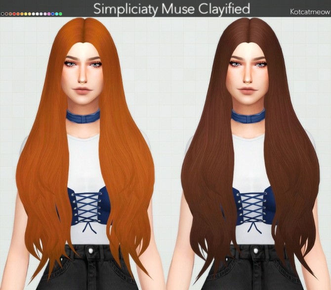 Sims 4 Simpliciaty Muse Hair Clayified at KotCatMeow