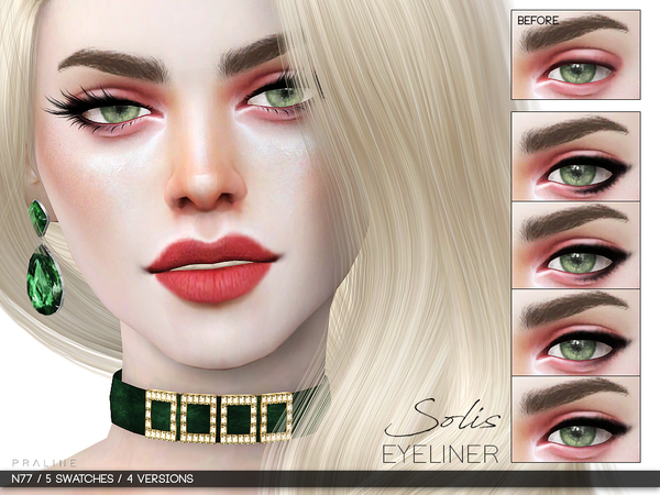 Sims 4 Solis Eyeliner N77 by Pralinesims at TSR