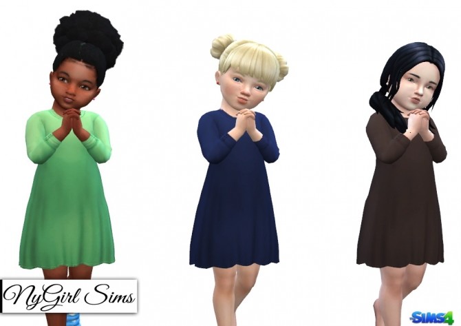 Sims 4 Long Sleeve T Shirt Dress at NyGirl Sims