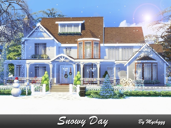 Sims 4 Snowy Day family house by MychQQQ at TSR