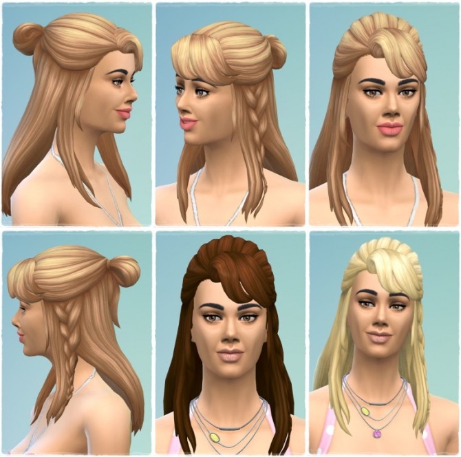 Sims 4 Half Up Messy Knot female hair at Birksches Sims Blog