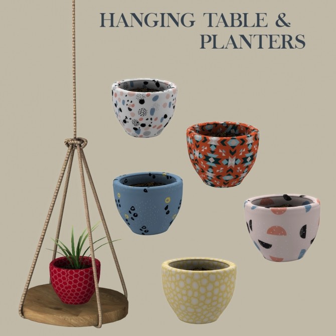 Sims 4 Hanging Table & Planters at Leo Sims