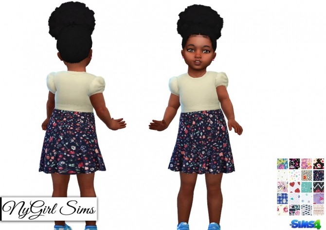 Sims 4 Dress with Printed Skirt at NyGirl Sims