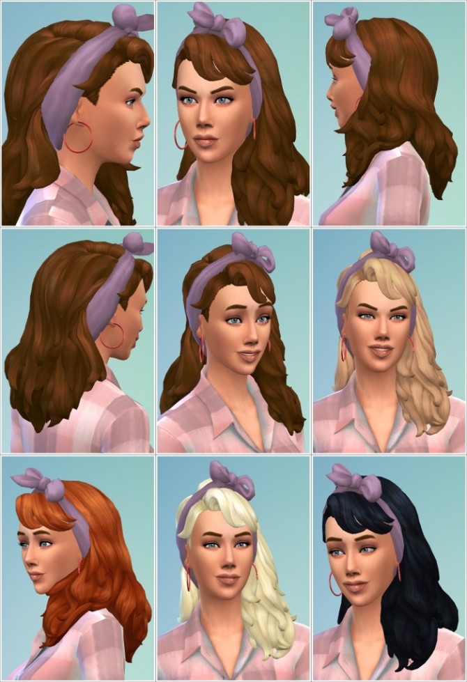 Sims 4 Long Flipped Hair with Scarf at Birksches Sims Blog
