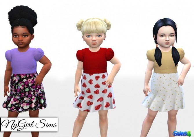 Sims 4 Dress with Printed Skirt at NyGirl Sims