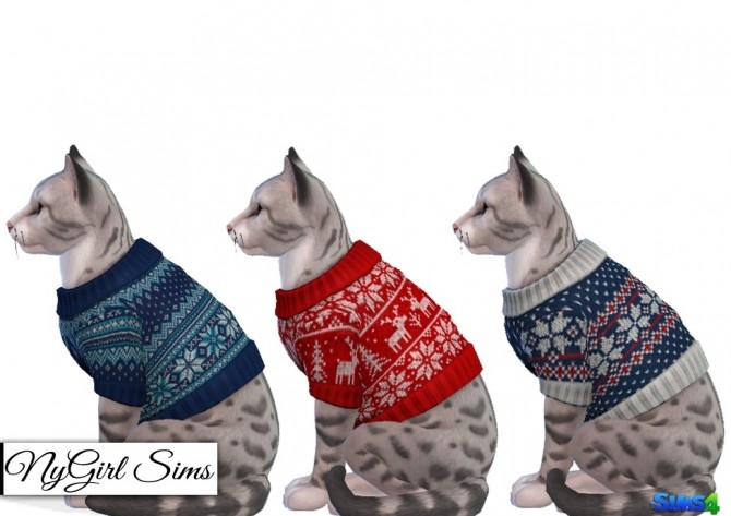 Sims 4 Cats Knitted Holiday Sweater at NyGirl Sims