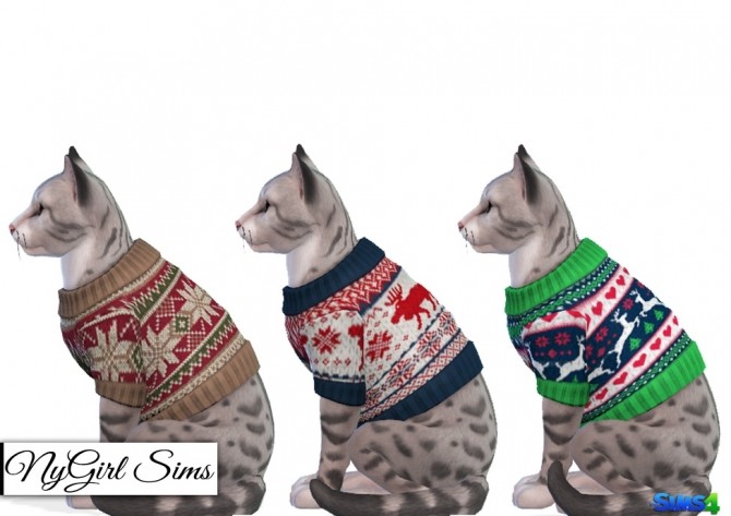 Sims 4 Cats Knitted Holiday Sweater at NyGirl Sims