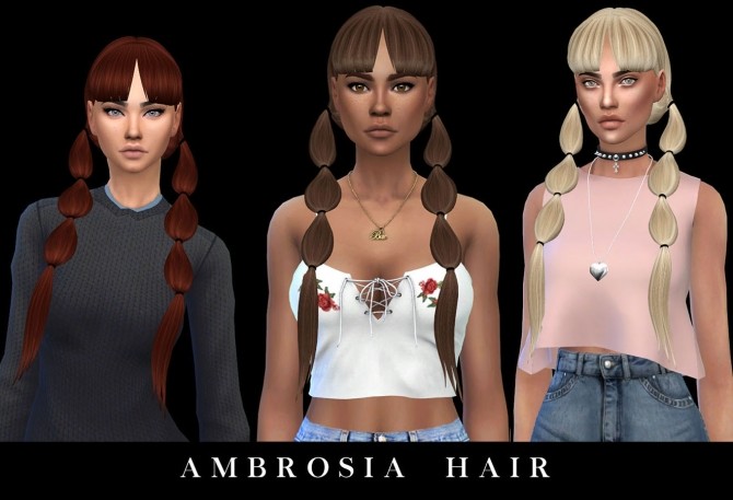 Sims 4 Ambrosia Hair (P) at Leo Sims