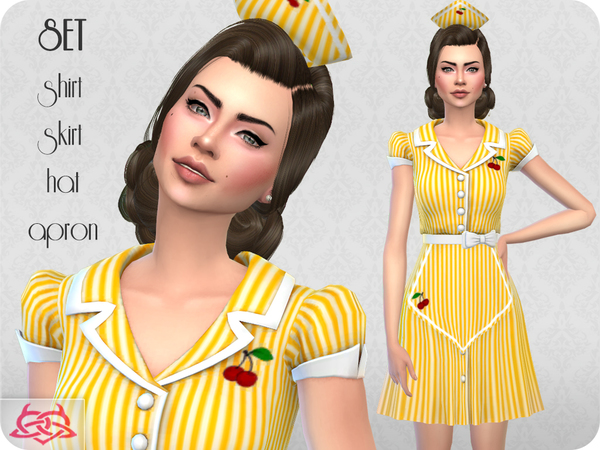 Sims 4 Waitress SET RECOLOR 3 by Colores Urbanos at TSR