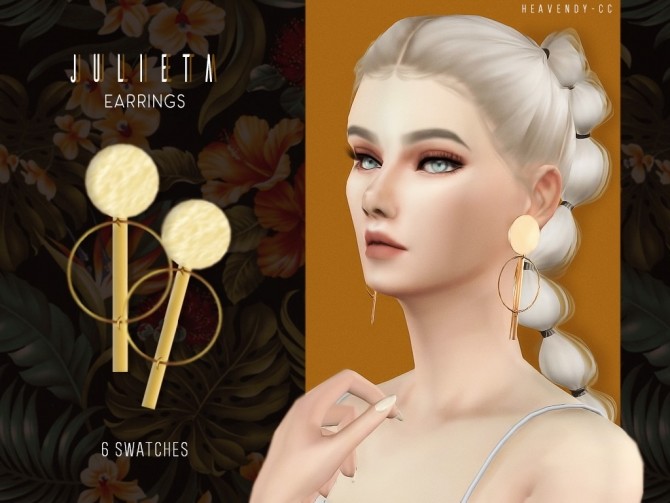 Sims 4 Julieta Earrings by EnriqueSims at Heavendy cc