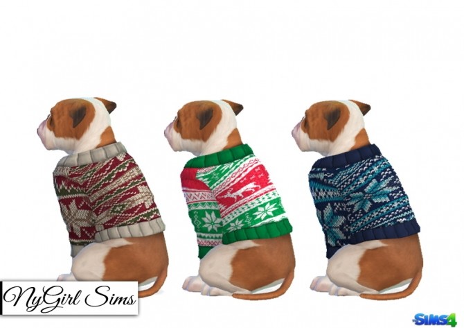 Sims 4 Dogs Knitted Holiday Sweater at NyGirl Sims