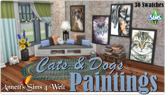 Sims 4 Cats & Dogs Paintings at Annett’s Sims 4 Welt