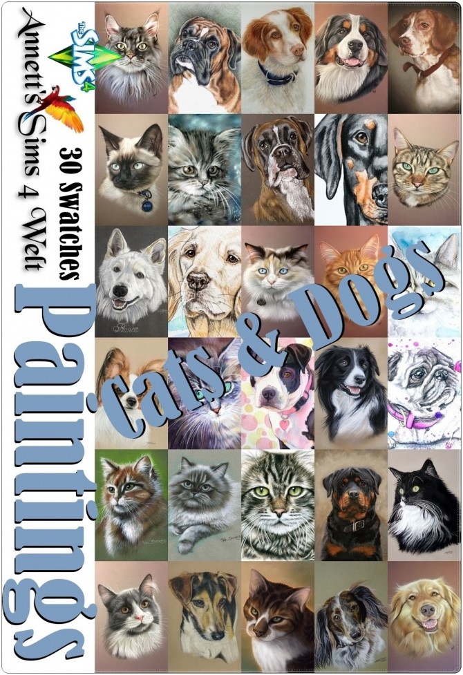 Sims 4 Cats & Dogs Paintings at Annett’s Sims 4 Welt
