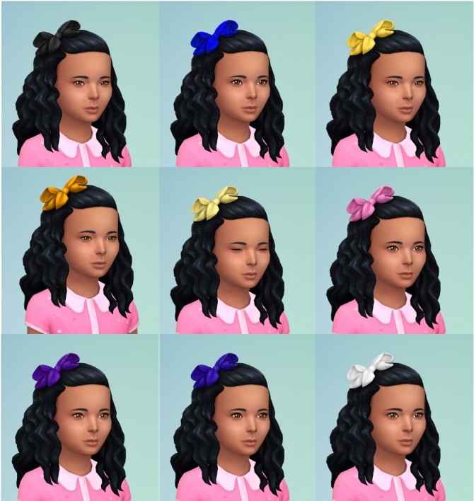 Sims 4 Hair Bow Freedom Hair for girls by Peripeteia at Mod The Sims