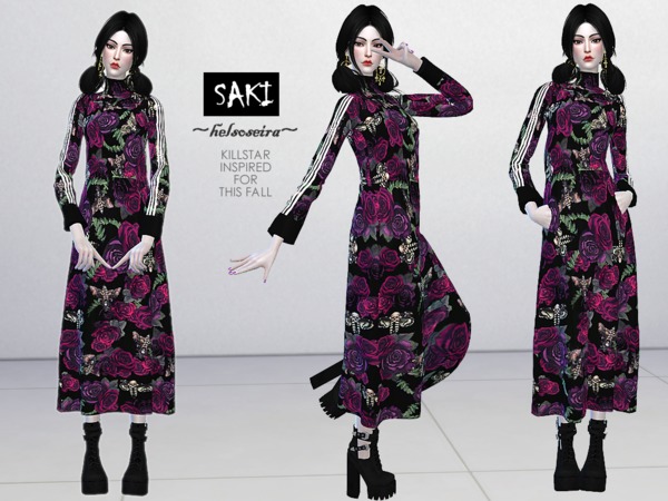 Sims 4 SAKI Dress by Helsoseira at TSR