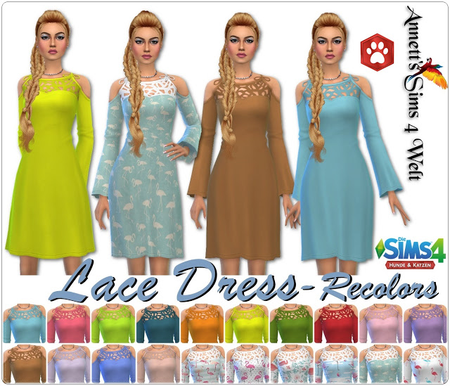 Sims 4 Lace Dress Recolors at Annett’s Sims 4 Welt