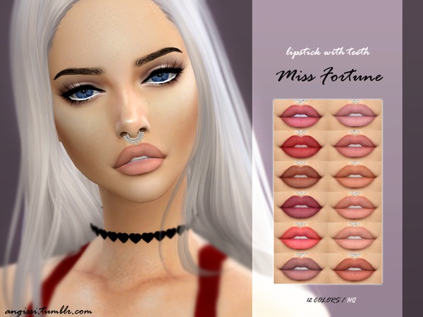 Sims 4 Miss Fortune lipstick with teeth by ANGISSI at TSR
